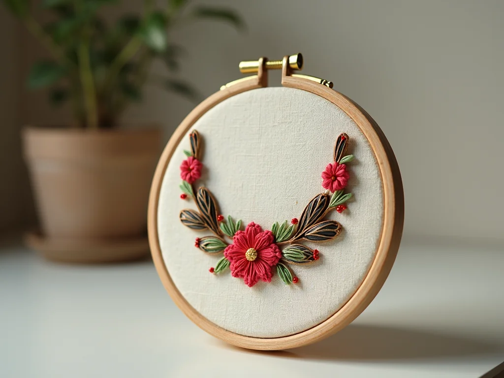 Colares Bordados em Mini Bastidor: Artesanato Único e Charmoso