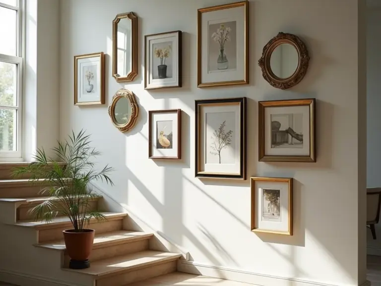 Decore Parede de Escada com Quadros e Espelhos: Guia Completo Decore Parede de Escada com Quadros e Espelhos: Guia Completo