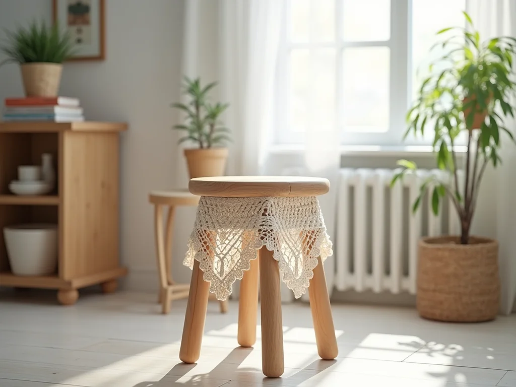 Banquinho de Madeira e Crochê: Tutorial DIY Fácil e Charmoso