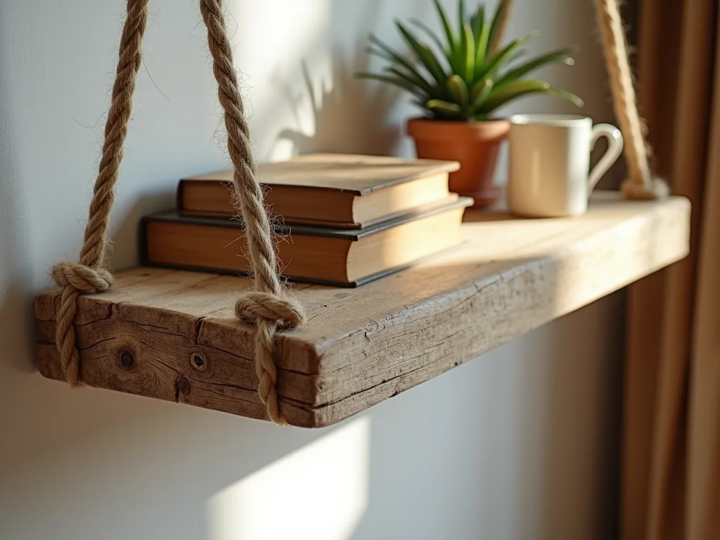 Como Fazer Prateleiras Rústicas de Madeira e Corda: DIY Fácil {'title': 'Como Fazer Prateleiras Rústicas de Madeira e Corda: DIY Fácil'} Passo a Passo'}