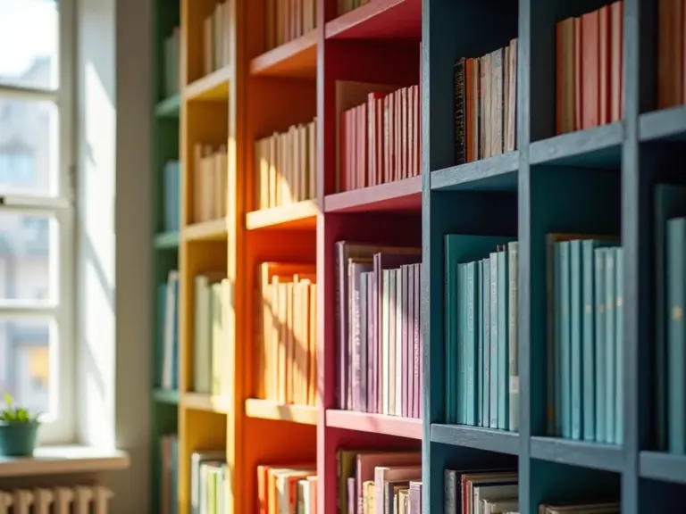 Organize Livros Por Cores: Guia Simples para uma Estante Linda Organize Livros Por Cores: Guia Simples para uma Estante Linda