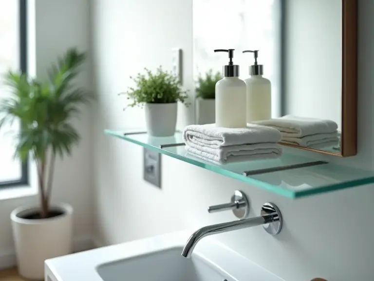 Prateleiras de Vidro no Banheiro: Elegância e Organização Moderna Prateleiras de Vidro no Banheiro: Elegância e Organização Moderna