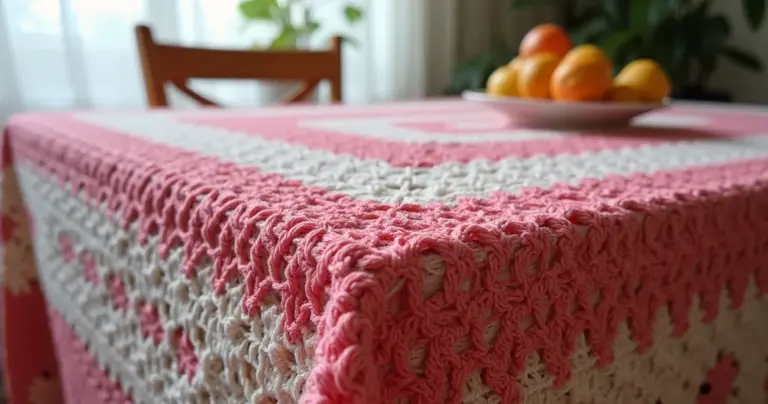 7 Dicas de Bico de Crochê para Toalha de Mesa Quadrada com Gráfico