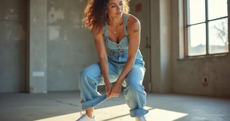 Como dobrar a barra do macacão jeans para um visual cool em 5 minutos Como dobrar a barra do macacão jeans para um visual cool em 5 minutos