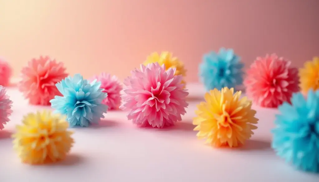 Pompom de Papel de Seda Pequeno: Crie Decorações Encantadoras