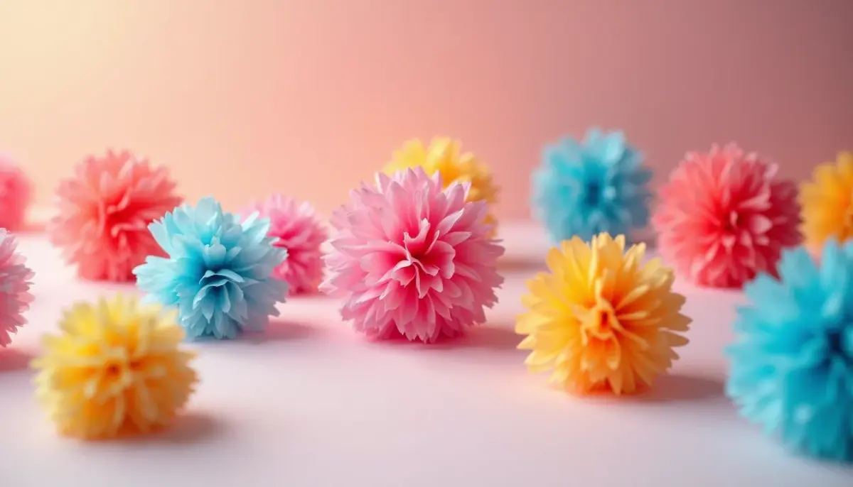 Pompom de Papel de Seda Pequeno: Crie Decorações Encantadoras