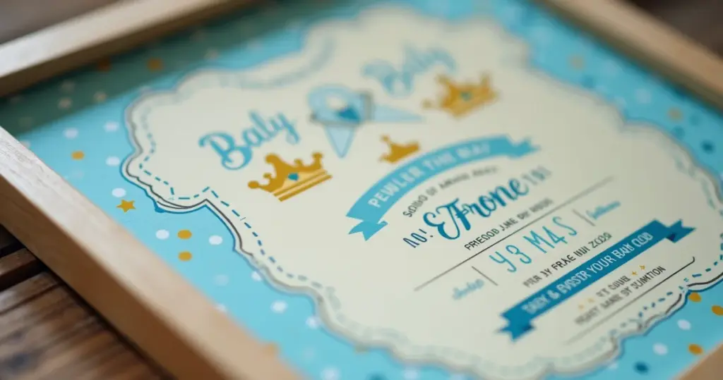 Convite Chá Bebê Menino Moldura Príncipe: Encante!