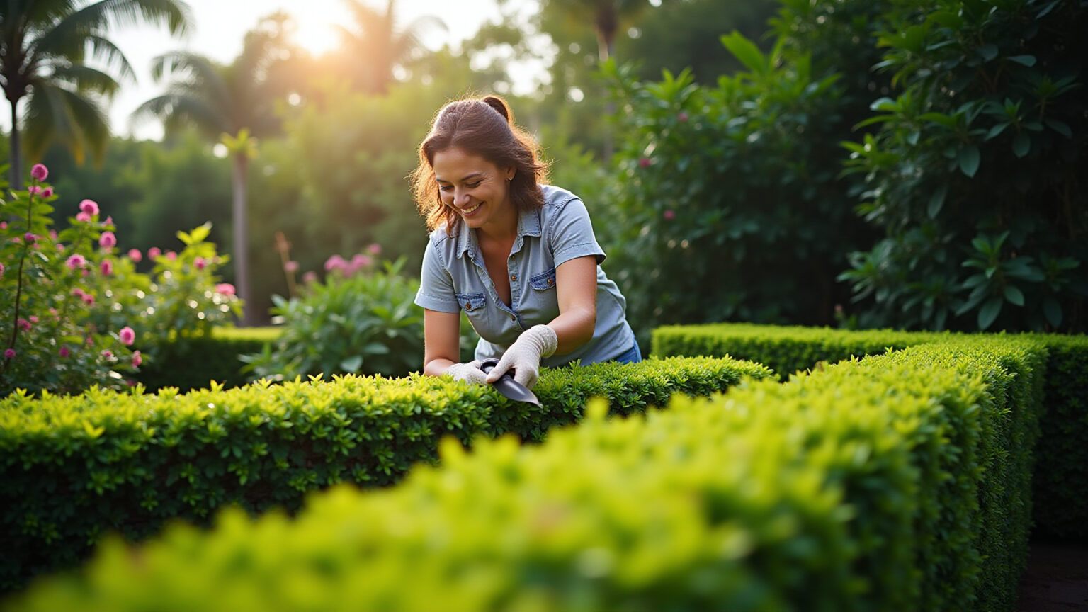 Dicas para Fazer a Cerca Viva em Seu Jardim Cerca viva exuberante em jardim brasileiro.