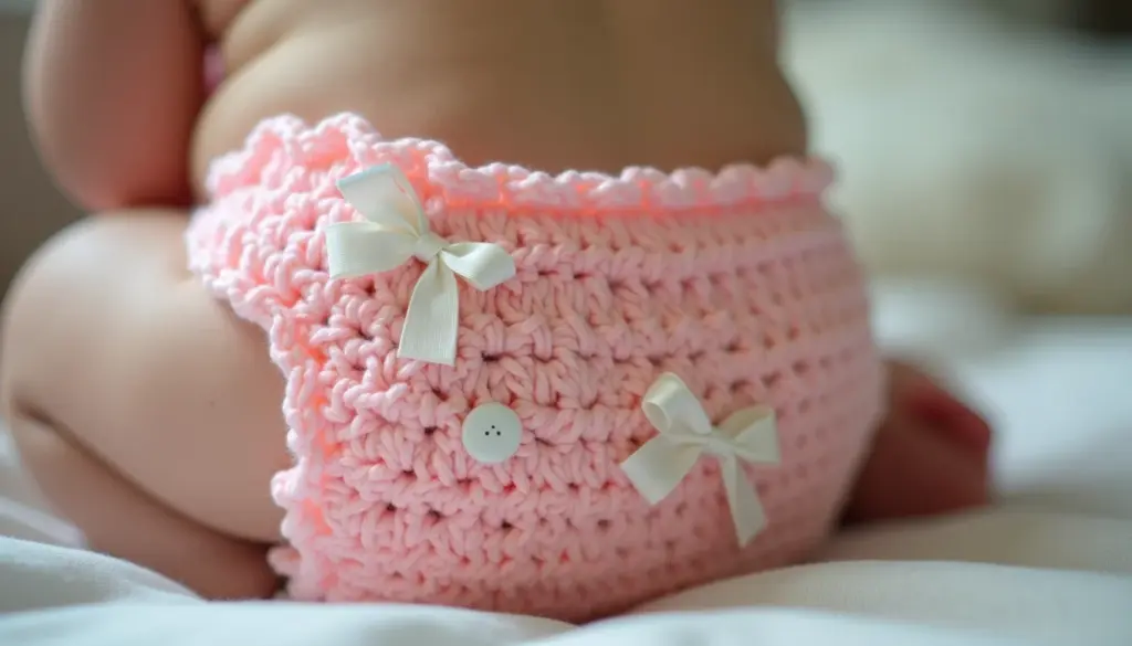 Fraldas Decoradas com Crochê e Fitas: O Toque Mágico que Encanta!