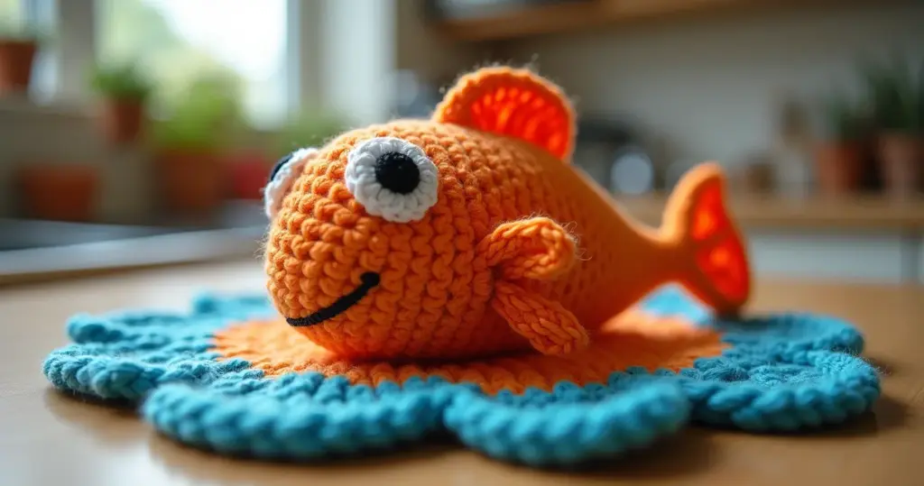 Puxa Saco de Crochê Peixe: Transforme sua Cozinha!