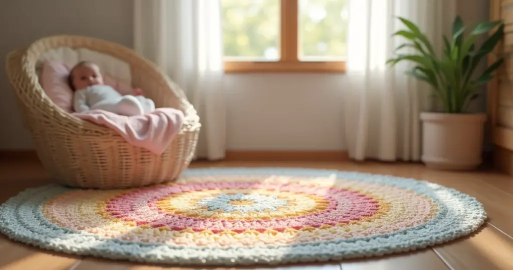 Tapete de croche para quarto de bebe com grafico: veja o passo a passo!