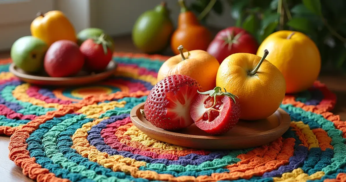 Tapetes de Croche para Cozinha com Frutas: veja os 7 modelos que transformam seu lar! Tapetes de Croche para Cozinha com Frutas: veja os 7 modelos que transformam seu lar!