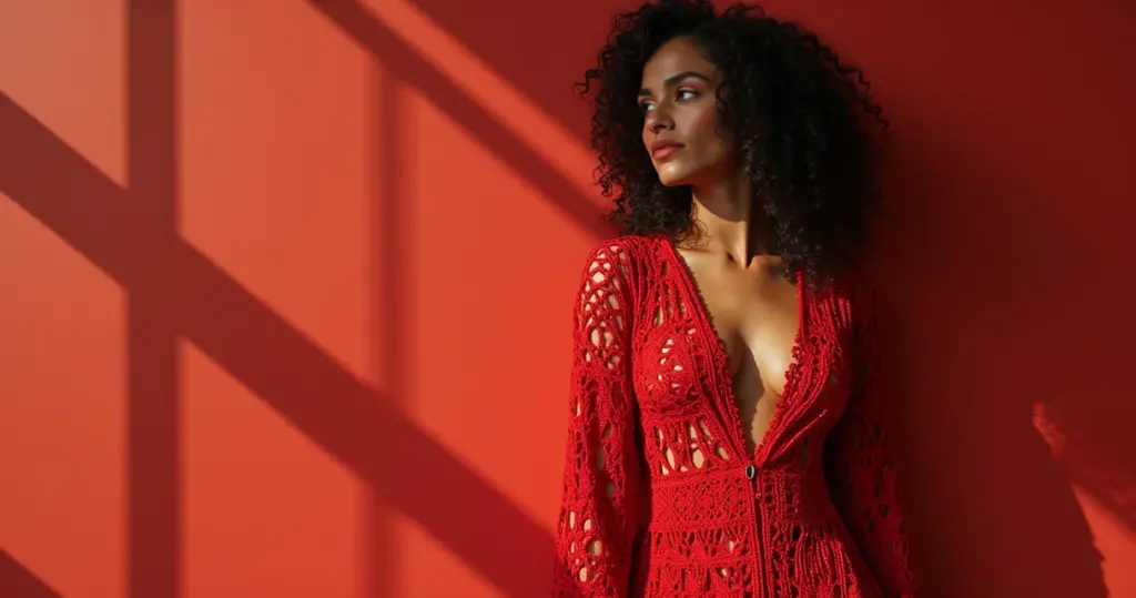 Vestido de Crochê Vermelho com Gráfico: O Segredo [2026]