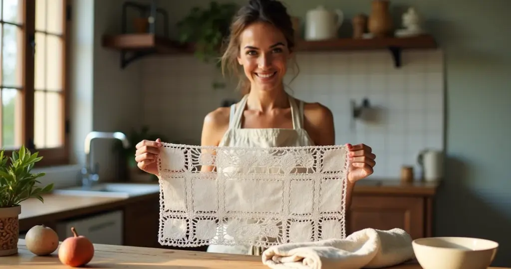 Barrados de croche para pano de prato com gráfico: acabamento perfeito sem falhas