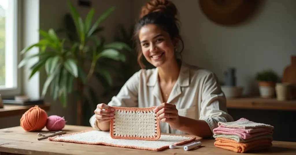 Bico de pano de prato de crochê: transforme R$5 em R$25 com 30 minutos Bico de pano de prato de crochê: transforme R$5 em R$25 com 30 minutos