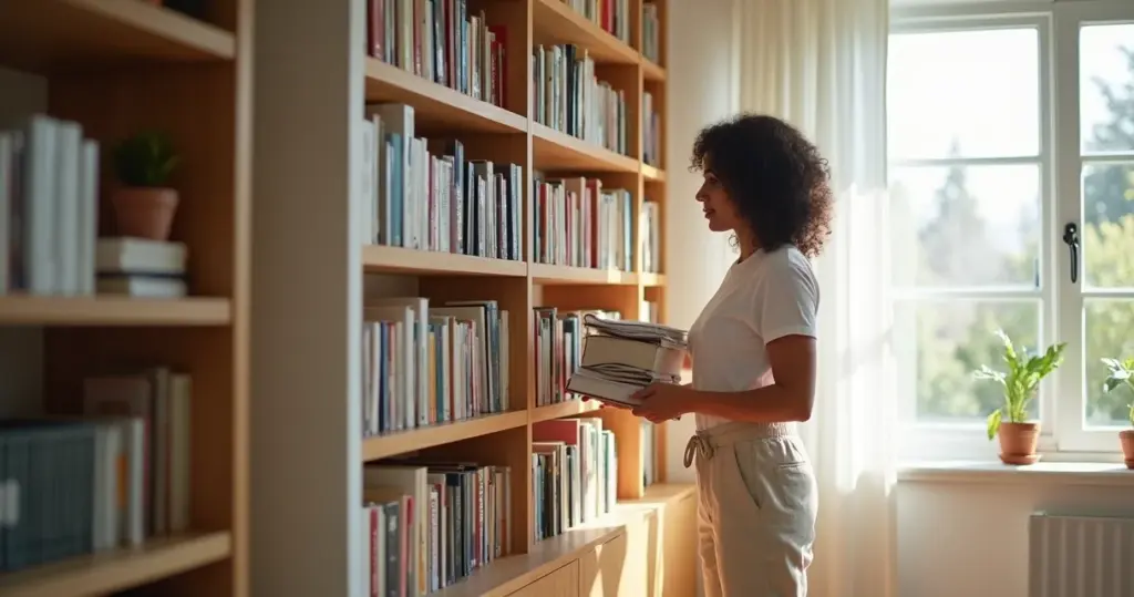 Como organizar livros em estantes por tamanho: caos vira harmonia em 9 passos