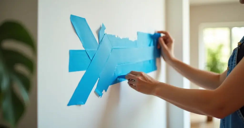 Decoração com fita crepe na parede: transforme seu ambiente em 5 minutos sem reforma Decoração com fita crepe na parede: transforme seu ambiente em 5 minutos sem reforma