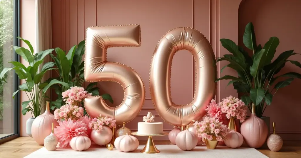 23 Ideias de Decoração de Aniversário de 50 Anos Feminino Simples e Elegante