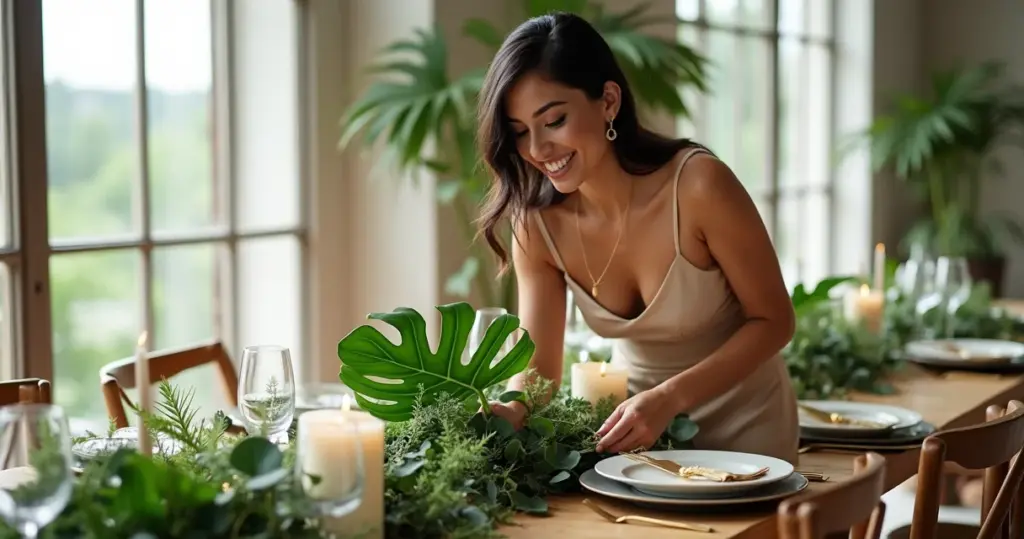 12 Ideias de Decoração de Festa com Folhas Verdes que Impressionam