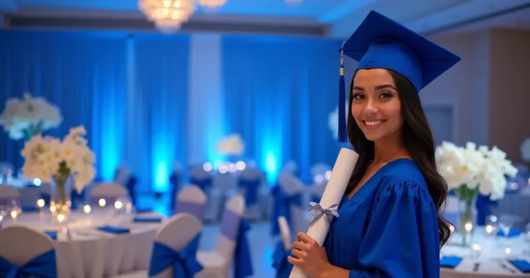 15 Ideias de Decoração de Formatura Azul Royal Que Vão Deixar Todo Mundo de Queixo Caído 15 Ideias de Decoração de Formatura Azul Royal Que Vão Deixar Todo Mundo de Queixo Caído