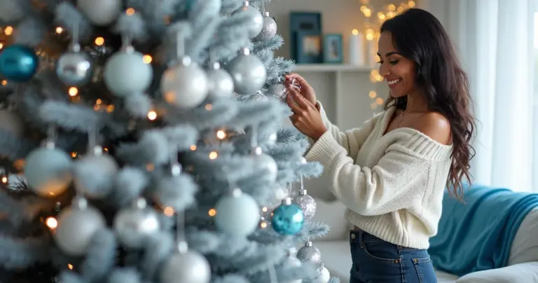 23 Ideias de Decoração de Natal Azul e Branco para um Inverno Mágico 23 Ideias de Decoração de Natal Azul e Branco para um Inverno Mágico