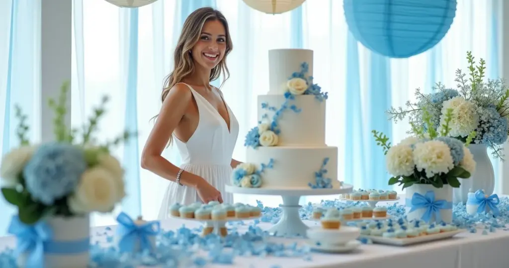 32 Ideias de Decoração de Noivado Azul e Branco Que Vão Transformar Sua Festa