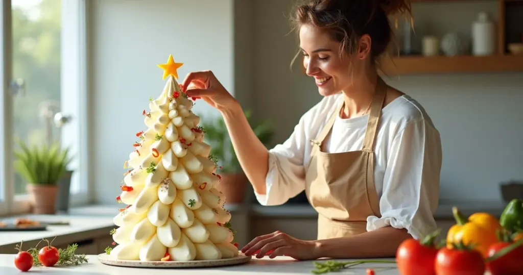Maionese que vira árvore de Natal: decoração comestível em 40 min