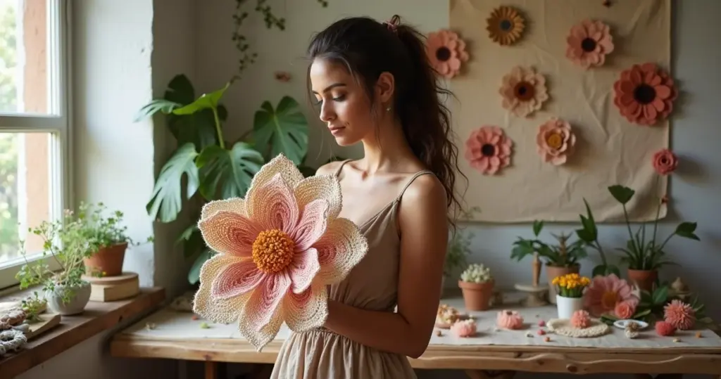 13 Ideias de Flores e Folhas de Crochê com Gráficos que Viram Obra de Arte