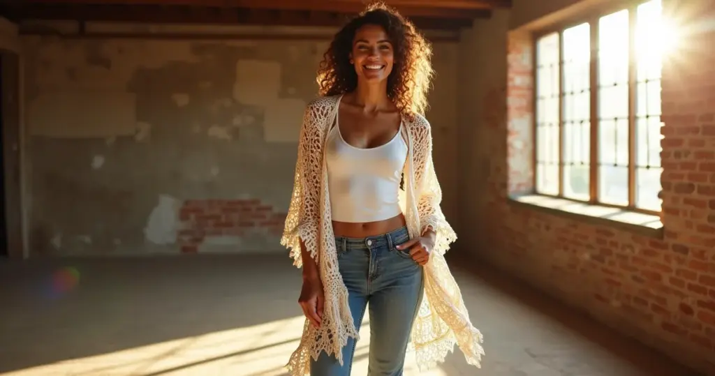 Kimono de Crochê: Transforme Seu Visual com Essa Peça Artesanal