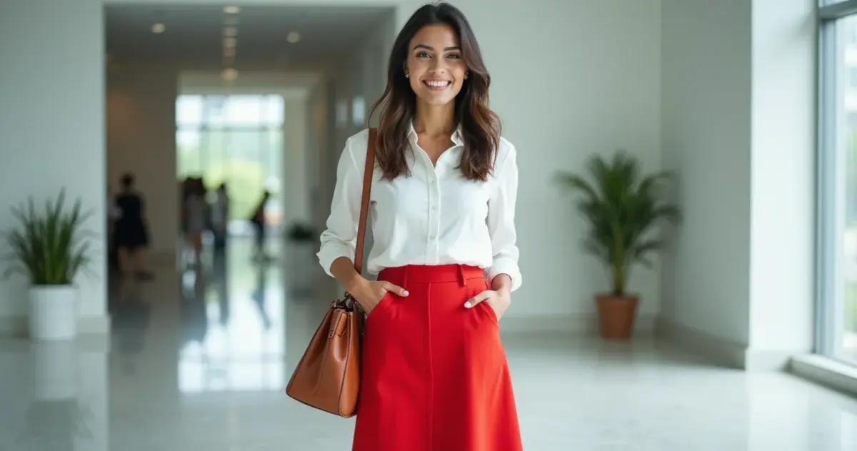 15 Looks com Saia Vermelha Midi: Do Trabalho ao Fim de Semana 15 Looks com Saia Vermelha Midi: Do Trabalho ao Fim de Semana