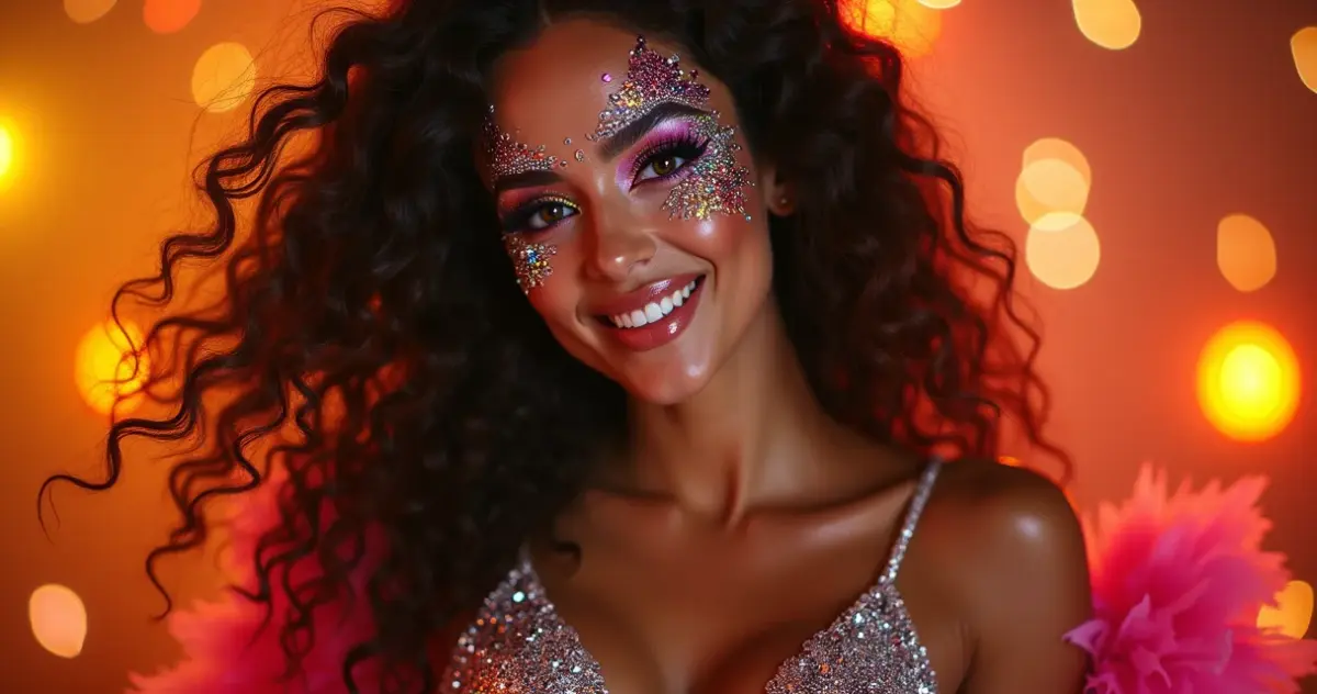 7 Ideias de Maquiagem Carnaval com Strass Que Vão Te Fazer Brilhar