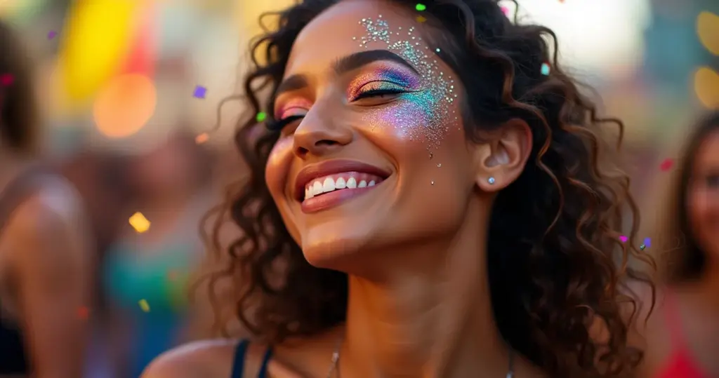23 Ideias de Maquiagem de Carnaval com Glitter Que Não Descola