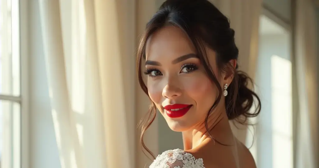 17 Ideias de Maquiagem Noiva Batom Vermelho para um Look Fotogênico 17 Ideias de Maquiagem Noiva Batom Vermelho para um Look Fotogênico