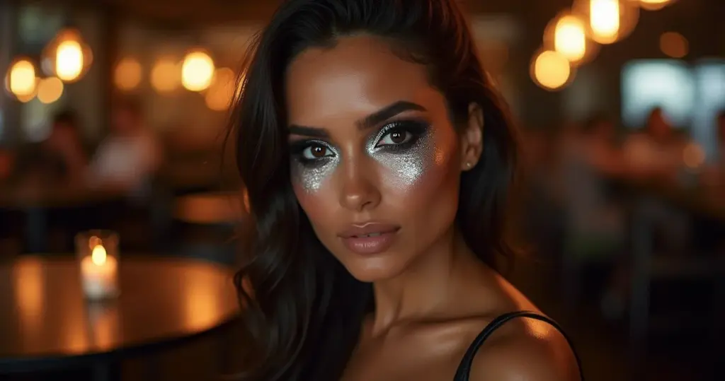 27 Ideias de Maquiagem Preta com Glitter para Arrasar à Noite
