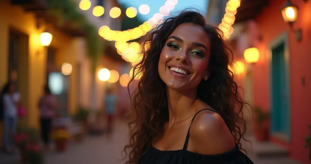 Simples maquiagem carnaval simples: brilho que dura a noite toda em 5min