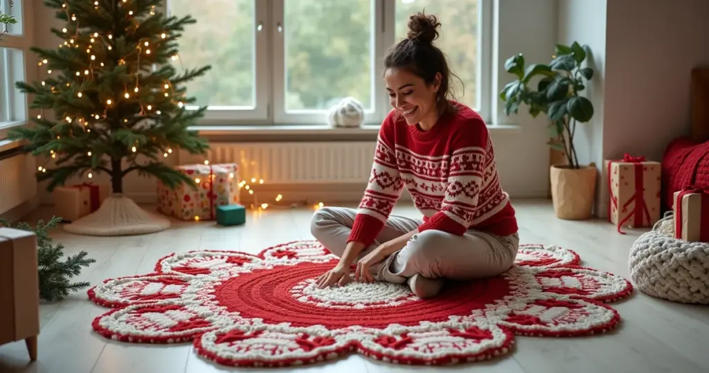 Tapete Feliz Natal em Croche: Faça o Seu em 6 Passos (Sem Erros!)