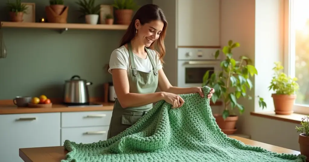 12 Ideias de Tapetes de Crochê para Cozinha Verde que Valorizam Seu Espaço