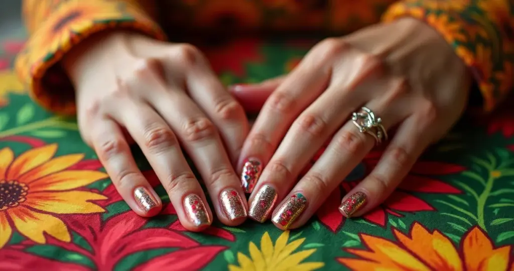 27 Ideias de Unhas para Festas de Fim de Ano que Brilham Mais que a Árvore