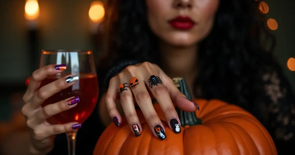 15 Ideias de Unhas Tema Halloween que Vão Impressionar na Festa