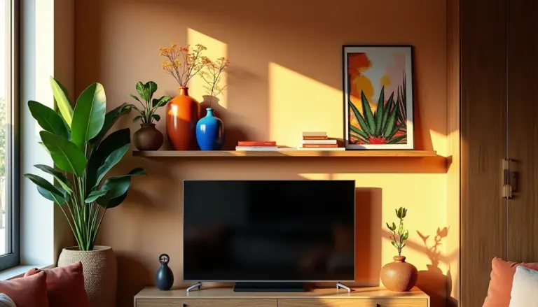43 Ideias de Decoração de Prateleira em Cima da TV que Você Precisa Ver 43 Ideias de Decoração de Prateleira em Cima da TV que Você Precisa Ver