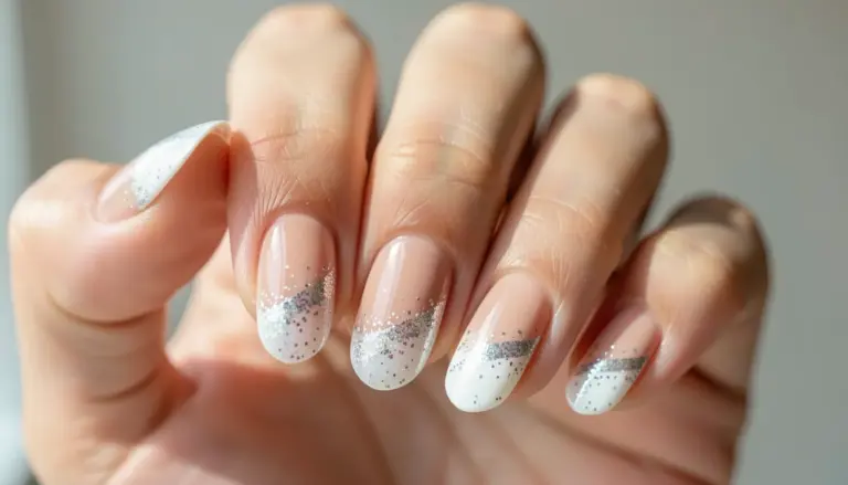 40 Ideias de Unhas Baby Boomer com Glitter Inspiradoras