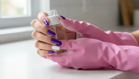 Como Manter o Brilho das Unhas Decoradas Roxo e Branco na Rotina de Limpeza Doméstica