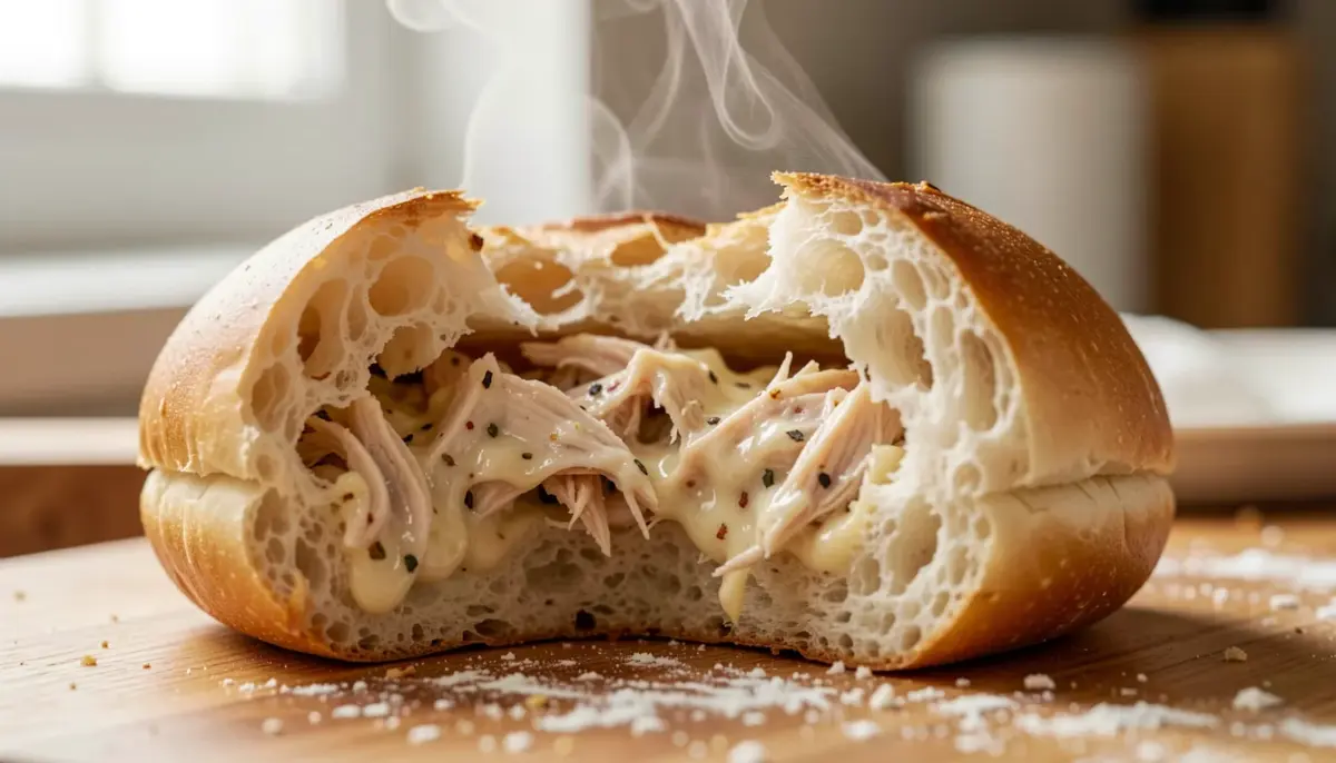 Pão com Recheio de Frango Cremoso e Fofinho em 6 Passos