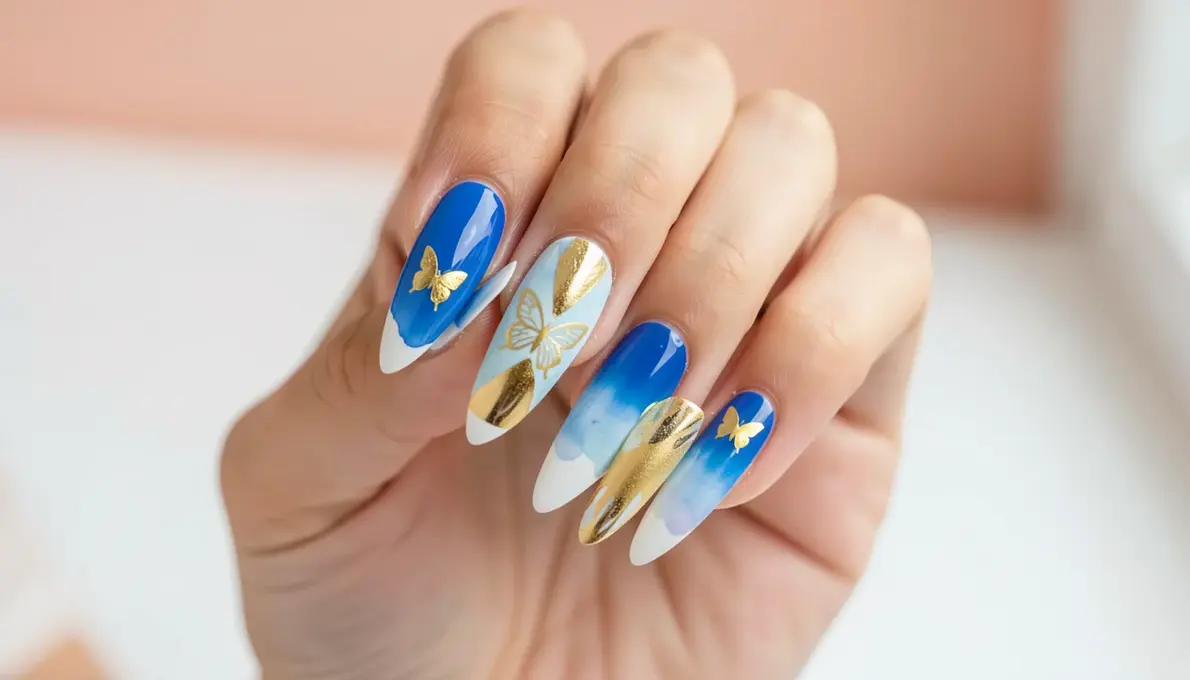 42 Ideias de UNHA EM GEL DECORACAO AZUL que Você Vai Amar (Fácil)