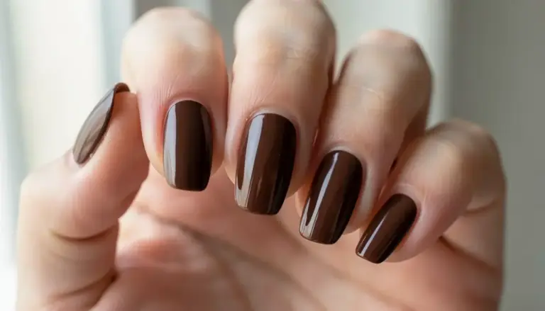 30 Ideias de Unhas em Gel Marrom para um Visual Sofisticado
