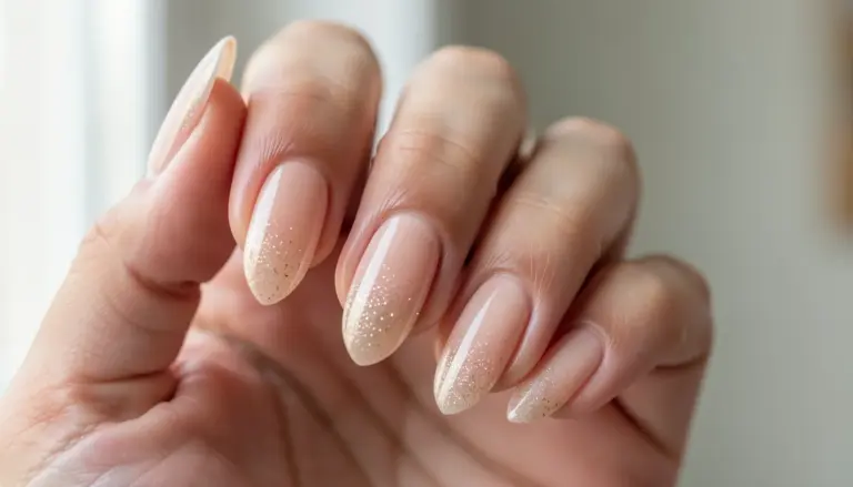 34 Ideias de Unhas em Gel Nude com Glitter que Você Vai Amar