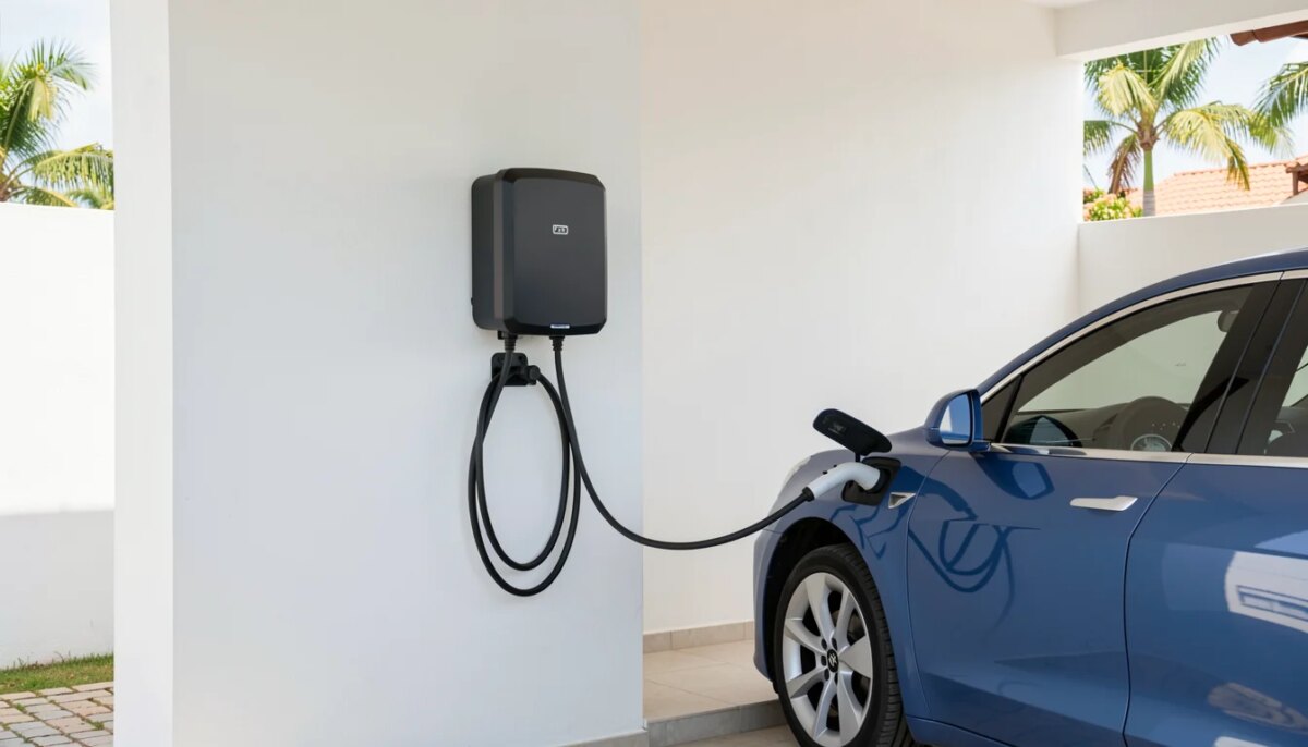Wallbox instalado em garagem residencial em Fortaleza