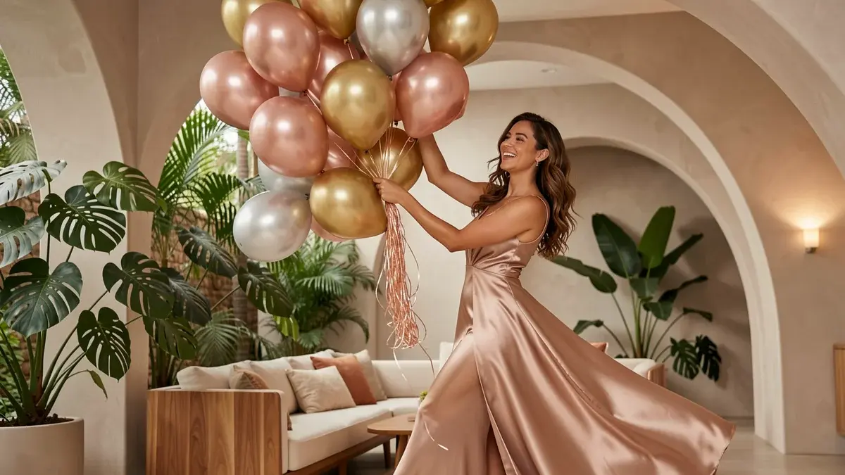 decoracao com balao metalizado