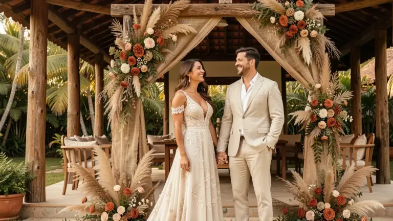 decoracao de casamento rustico simples ao ar livre