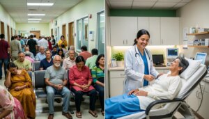 SUS vs Plano de Saúde: Qual a Diferença? Bradesco Saúde Vale a Pena? Comparação entre SUS e plano de saúde: fila no hospital público e atendimento privado.